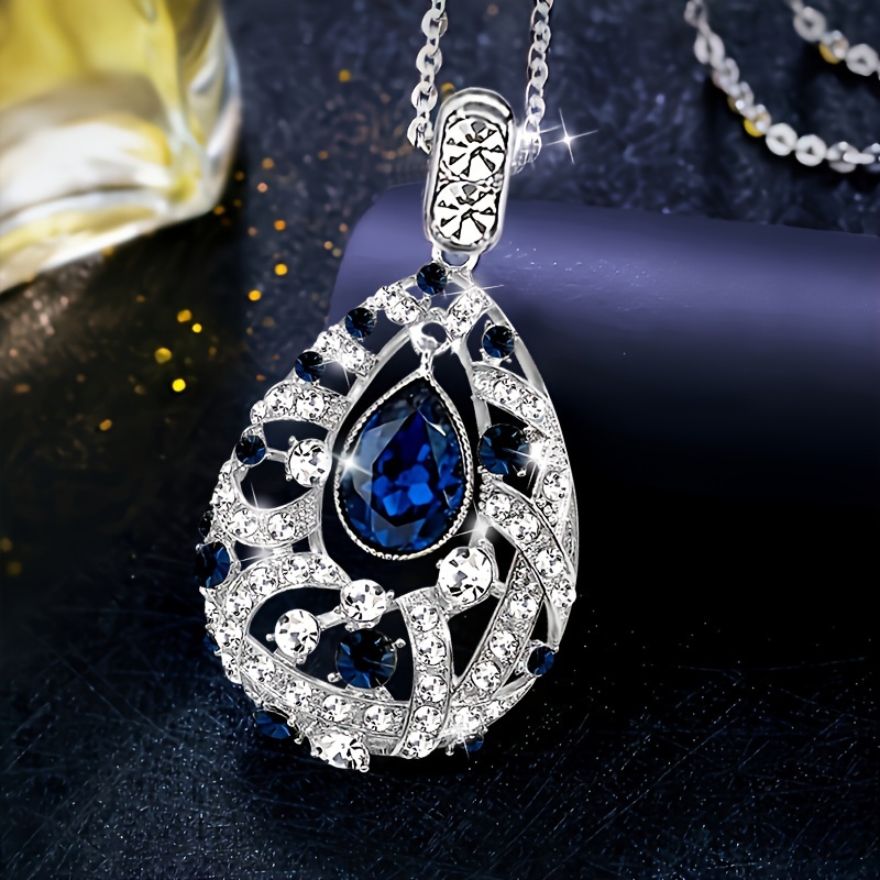 Long Necklace with Golden Artificial Crystal for Women